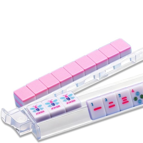 Set of 4 Mahjong Racks with Pushers and Storage Bag - Picture 2 of 4